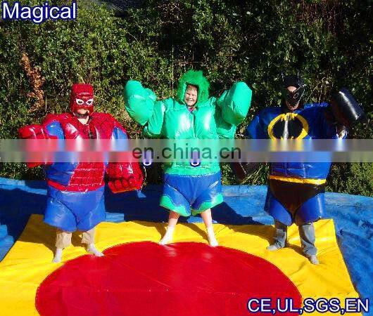 Foam padded infltable sumo suits
