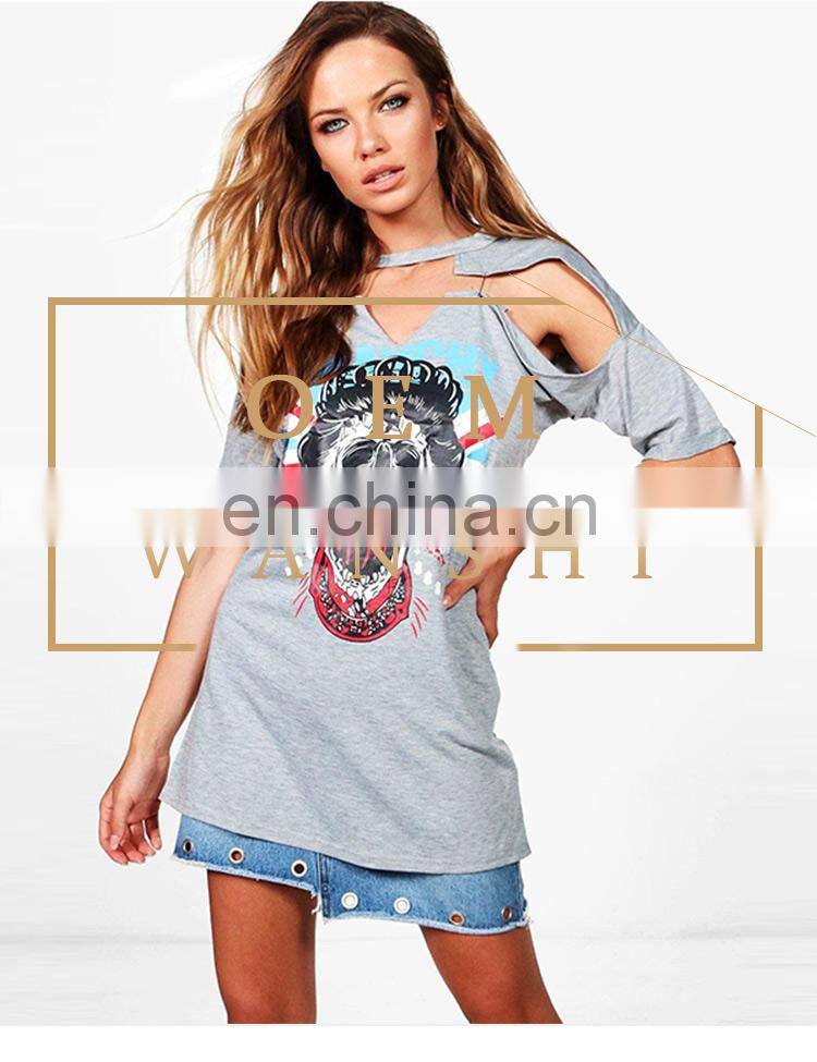 top selling summer fashion printed short sleeve women t shirt