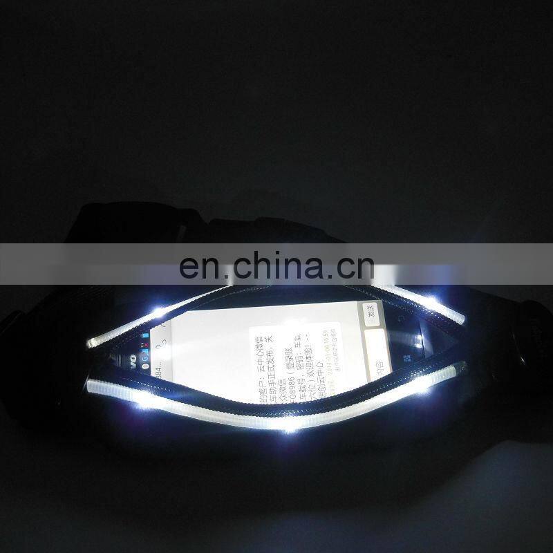LED belt with POUCH for sport led belt waist pouchbelt wallet pouch