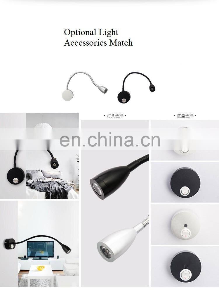 Export Quality Led Hotel Gooseneck Wall Lamp Aluminum Energy Saving Modern Led Lamp Flexible Night Stars Bedroom Lamp