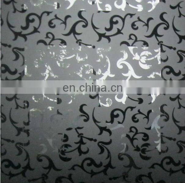 qingdao 4mm super white acid etched back painted glass