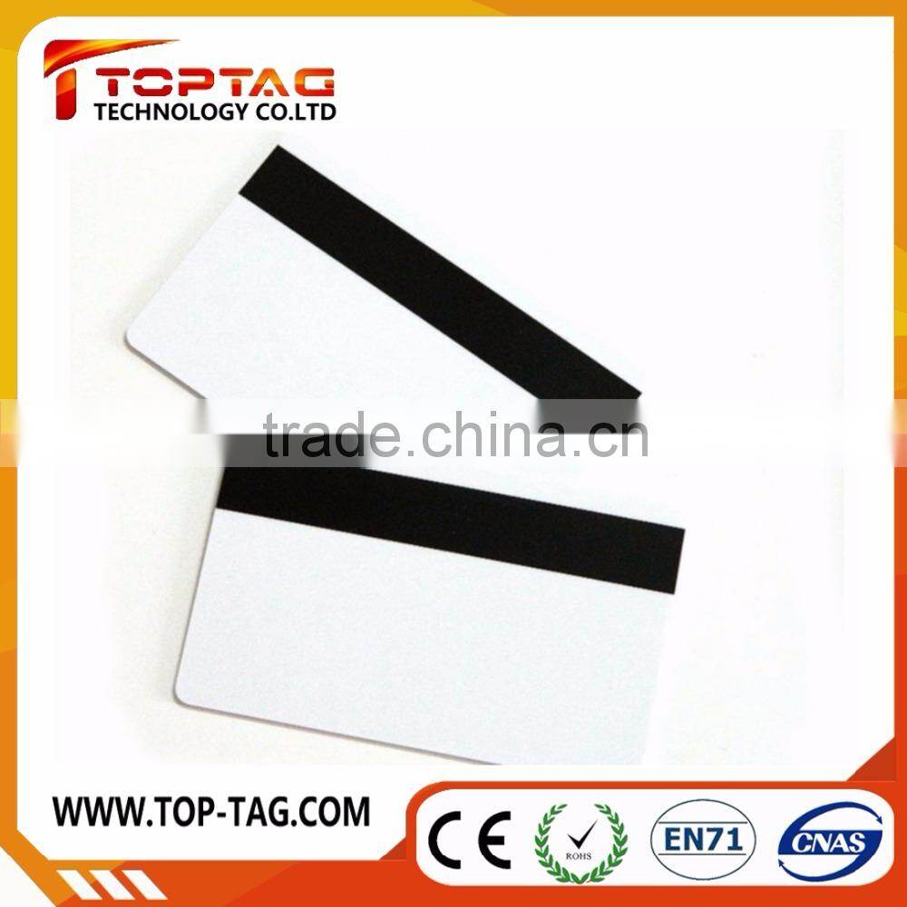 Blank white PVC card with hi-co magnetic stripe
