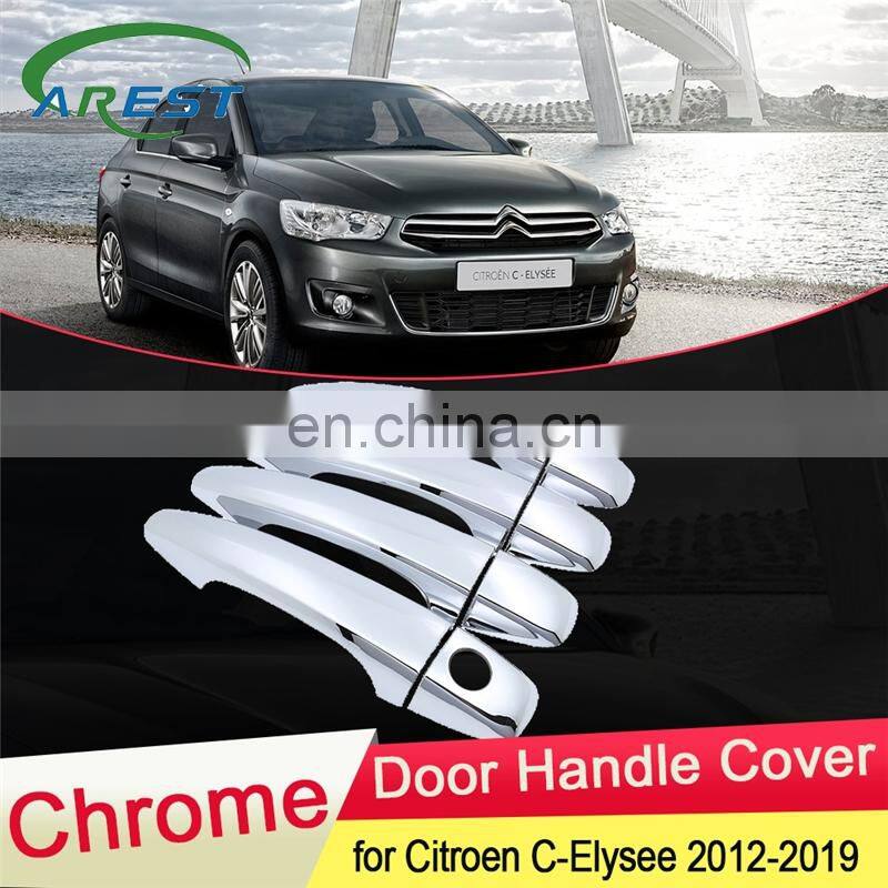 for Citroen C-Elysee 2012 2013 2014 2015 2016 2017 2018 2019 Chrome Door Handle Cover Trim Catch Car Cap Set Styling Accessories