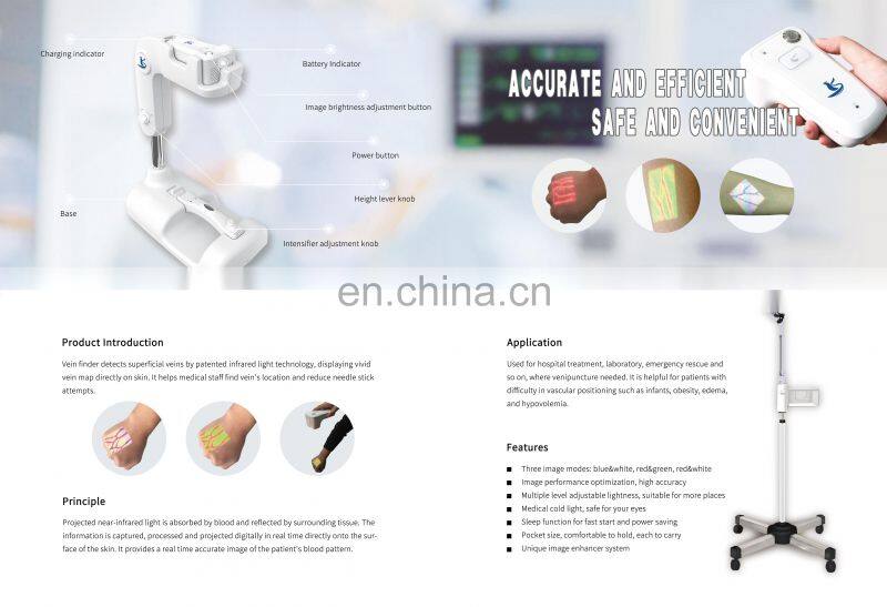 Mobile Blood Vessel Detector Vein Viewer Transilluminator Infrared Vein Finder with Trolley Stand