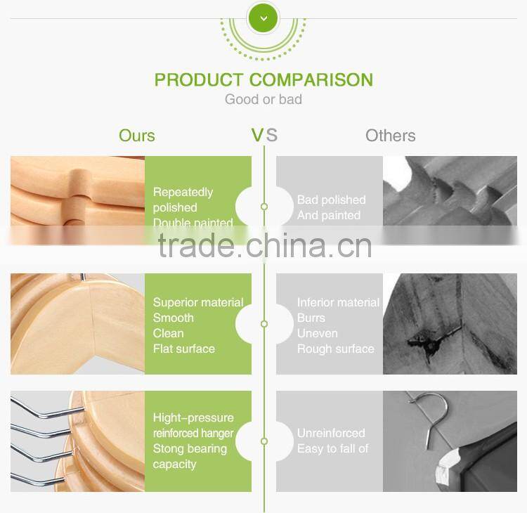 Good quality cloth garment top shirt wooden clothes hanger