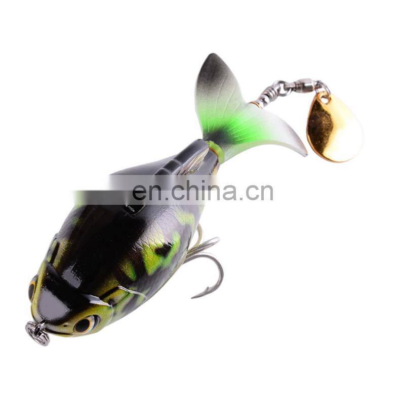 Amazon New Design 97mm 16.6g Topwater Floating Rotating Tail Artificial Hard Bait Fishing Lures Whopper Plopper