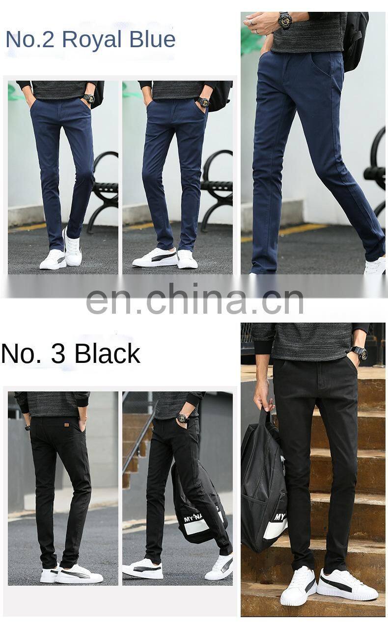 Wholesale customized brand LOGO new high-quality 100% cotton straight casual pants slim-fit men's trousers