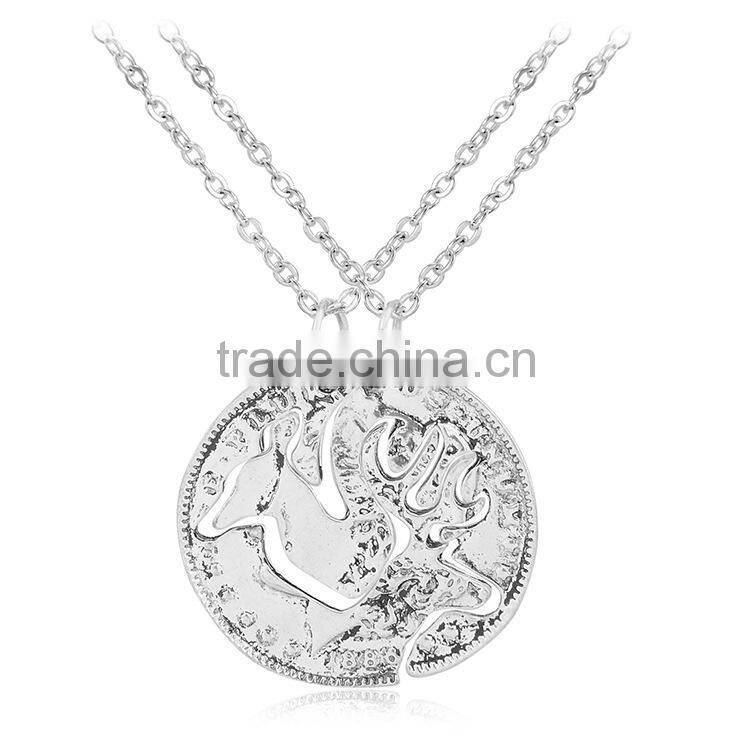 European and American fashion jewelry alloy necklace vintage necklace couple necklace elk camel wholesale