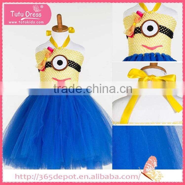Satin Ribbon violet cartoon movie character pattern gauze dress halloween costume