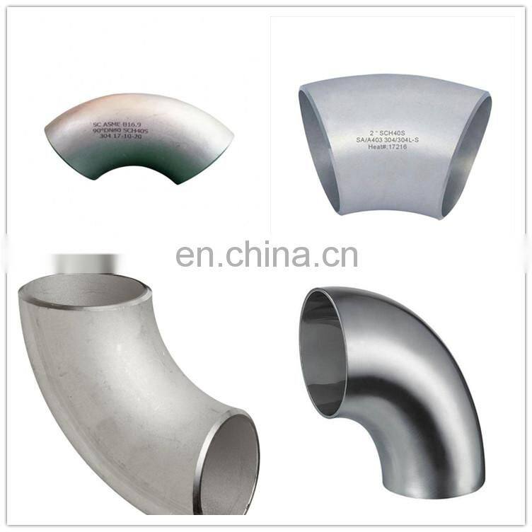 304 316 321 stainless steel elbow 180 90 45 60 30 15 degree manufacturer