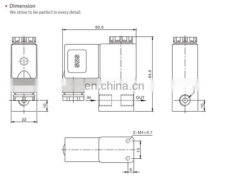 SNS pneumatic 2V series 2/2 way normally closed direct-acting 2V025-08 air solenoid valve