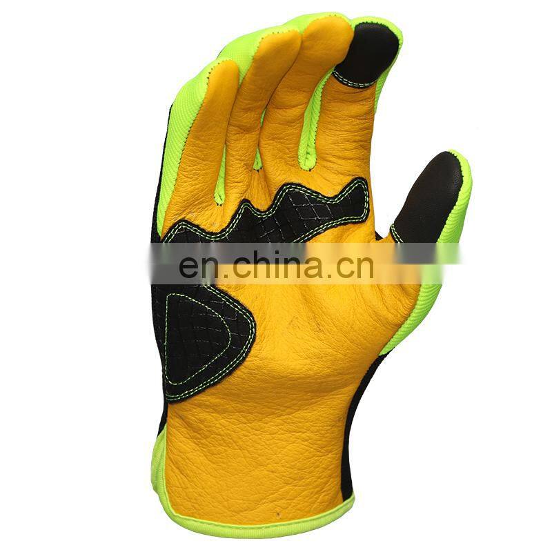 Synthetic leather sewing mechanic glove touch screen anti slip durable work driving mechanical gloves