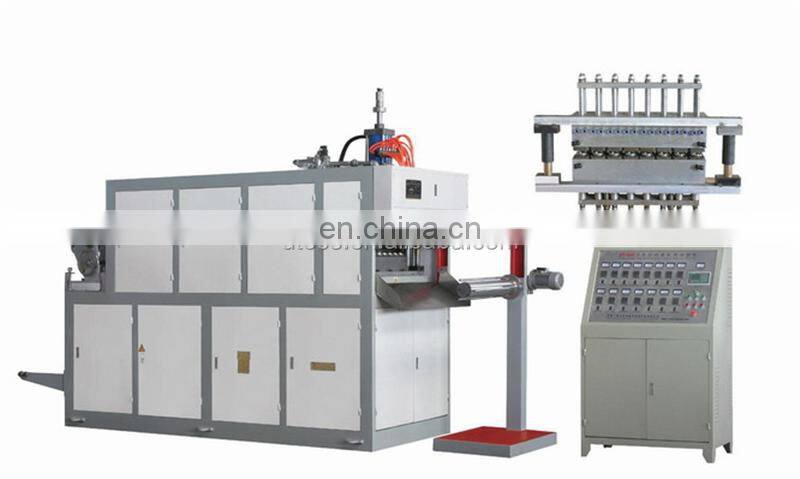 UD750 Automatic plastic biodegradable pla corn starch food meal container box Thermoforming making Machine