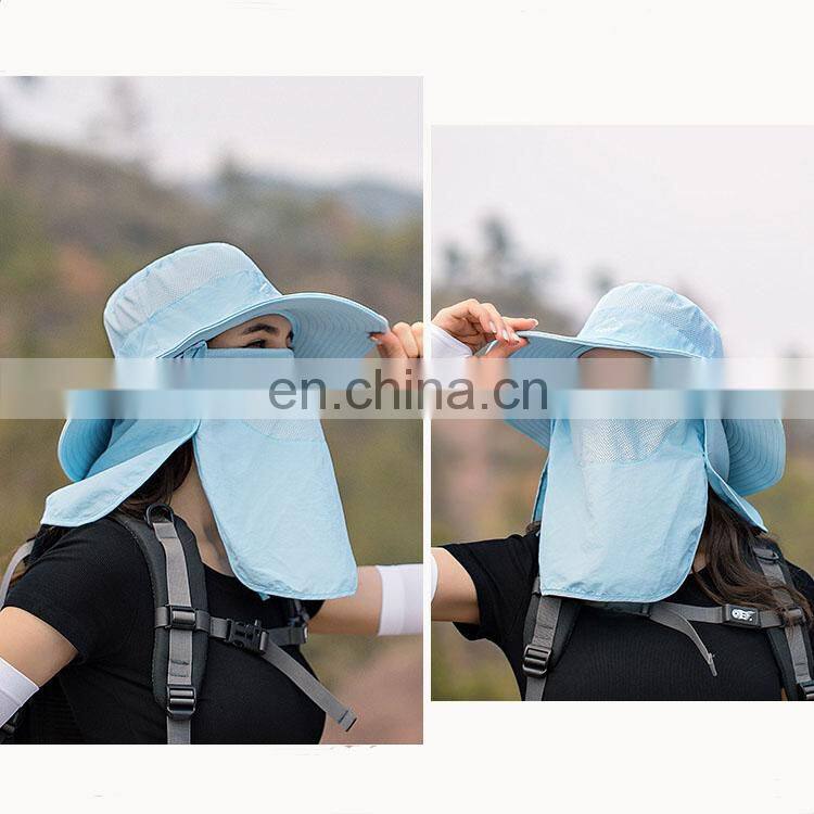Amazon Topsale Waterproof Quick-dry Breathable Wide Brim Boonie Hat Bucket Sun Hat With Face And Neck Cover