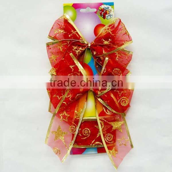 8.5" Width Bow and 2.5" Ribbon Width with Gold Line Edges Velvet Butterfly Ribbon Bow