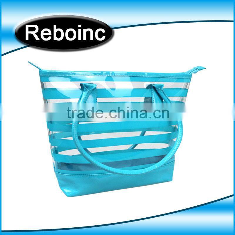 Waterproof pvc beach bag pvc tote bag handle shoulder strap sand beach bag vinyl pvc