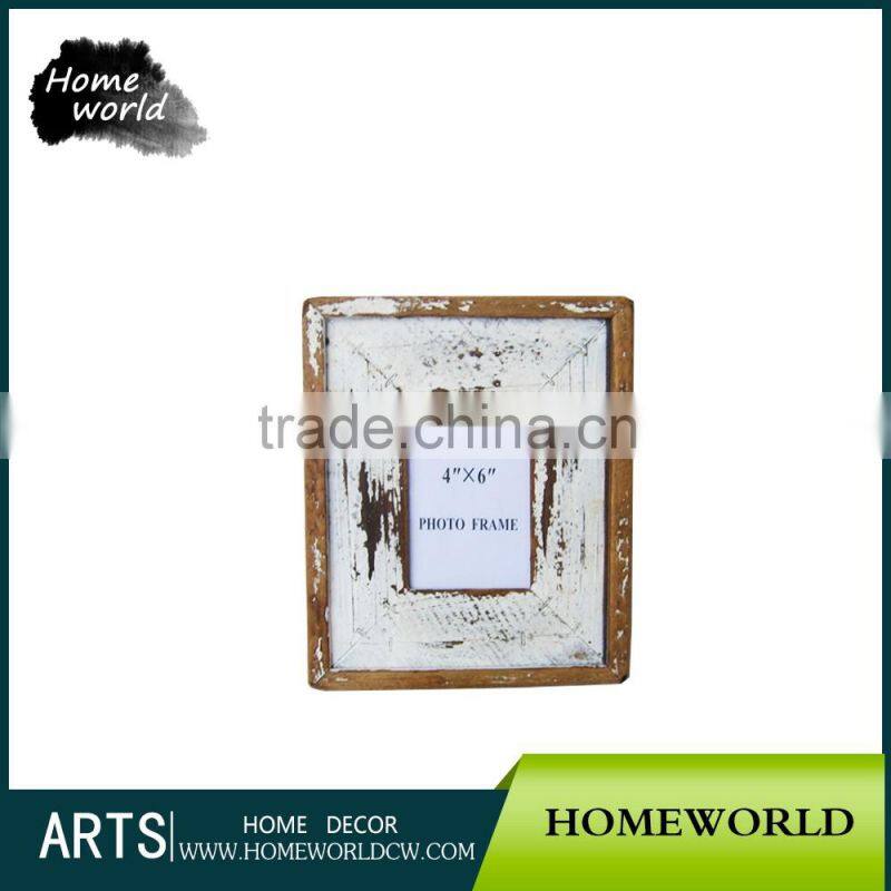 Distressed Wall Mounted Open White Wood Picture Frame Wholesale