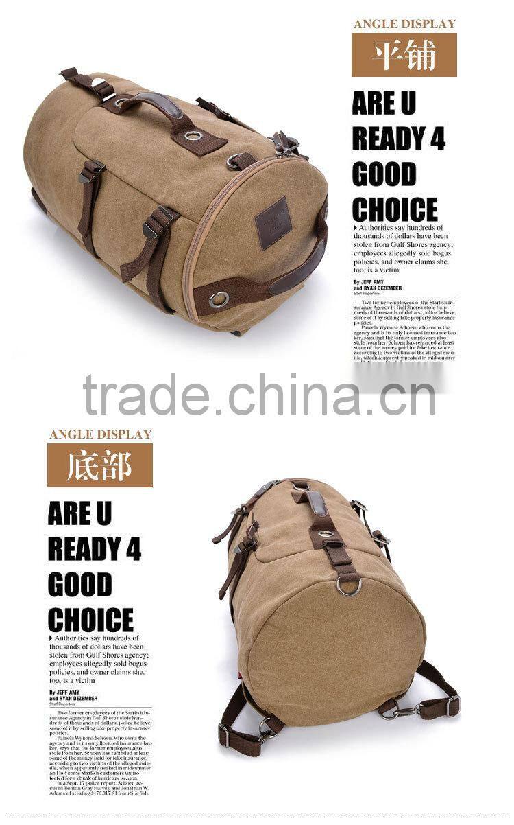 New style mult-function cylindric canvas shoulder bag/leisure bag/causal bag/student bag/travel bag/pack bag/tote bag/backpack/m