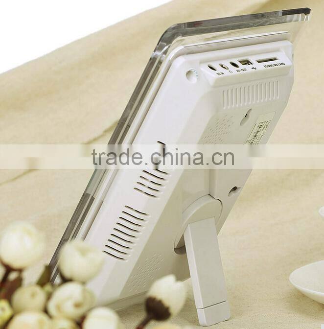 New 7" HD TFT-LCD Digital Photo Picture Frame Alarm Clock MP3 MP4 Movie Player with Light Remote Desktop EU/US Plug