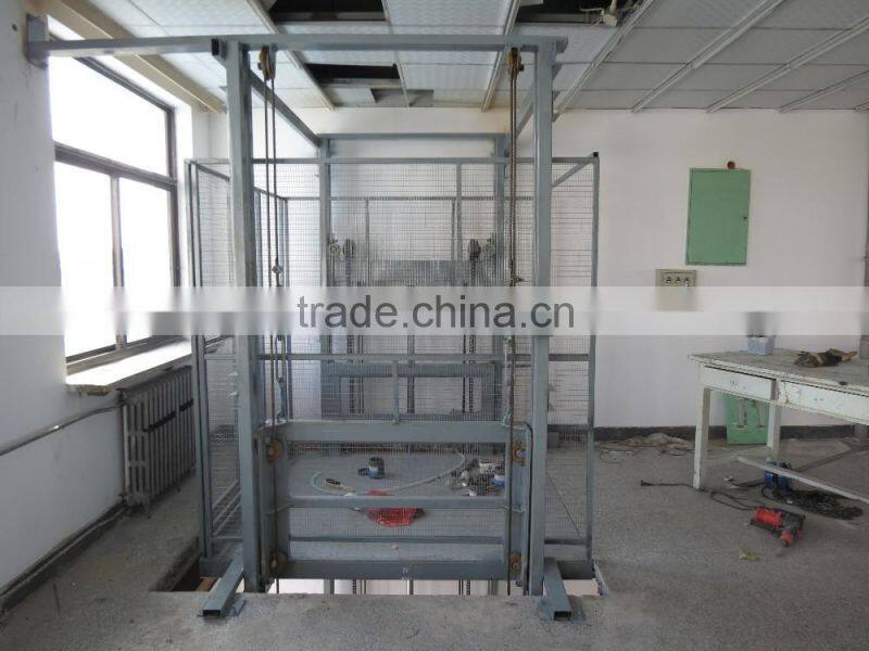 High quality hydraulic stationary guide rail lift platform SJG0.5T-4