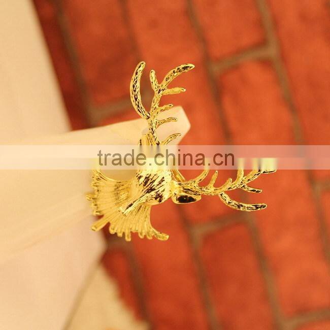 New design metal bronze elk head christmas brooch