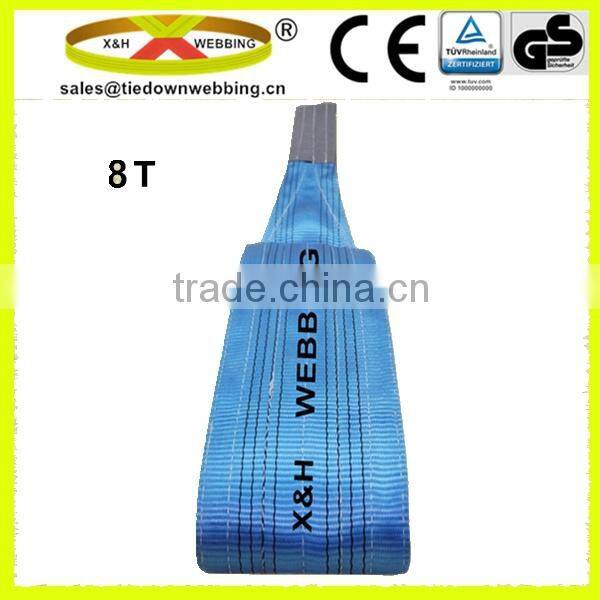 8T eye to eye flat polyester web sling