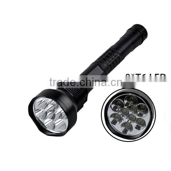 Rechargeable 5 Modes 9 LED XML T6 Highlight Torch Flashlight