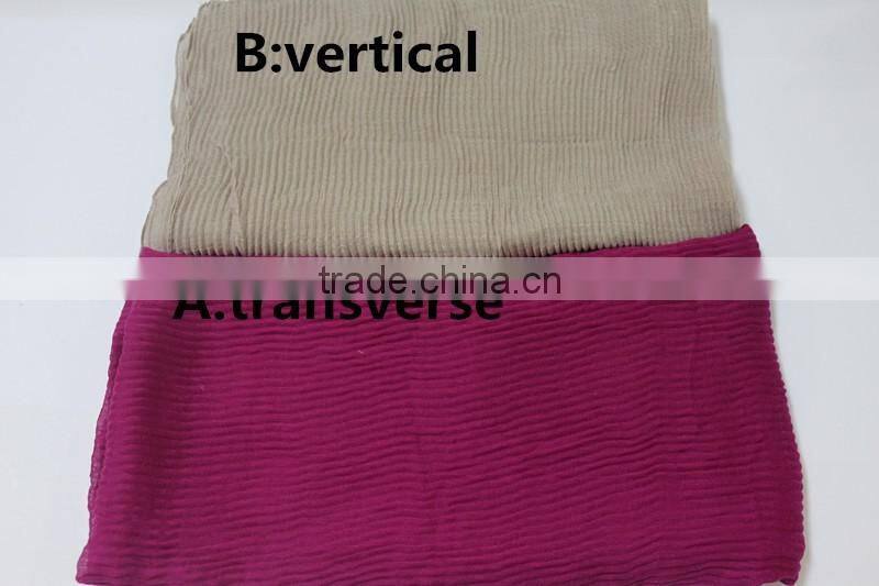 90CMX180CM Plain Cotton Voile Crinkled Ladies Head Scarves Wholesale