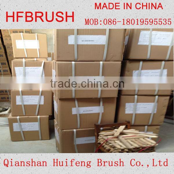 Wooden hand brush with sharp steel