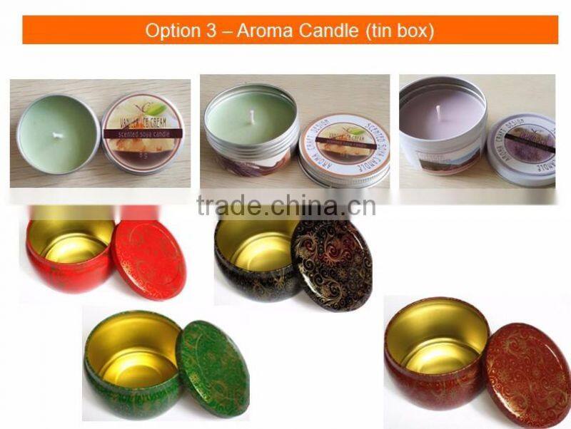 Round aromatherapy candles in tin wholesale/ tin candle/ glass candle with custom printing logo