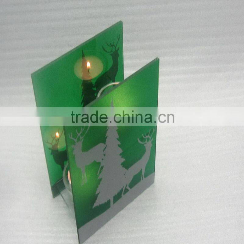 glass christmas decorations with tealight holder