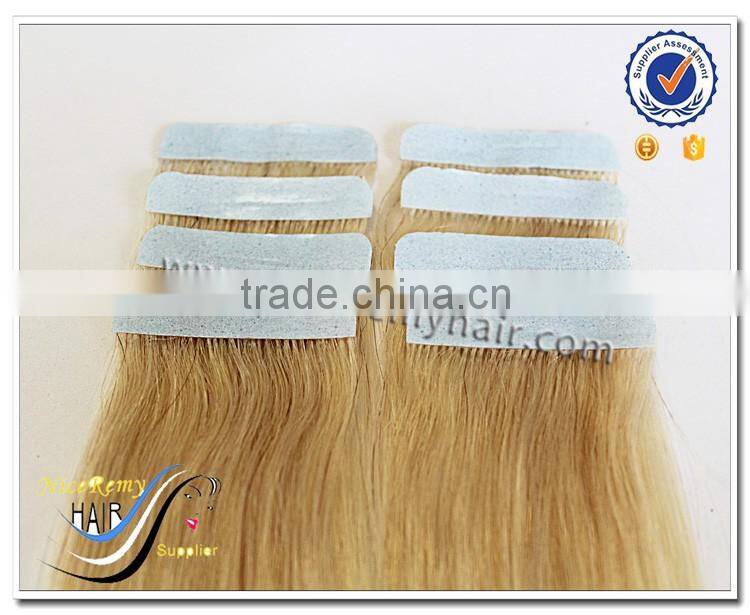 Wholesale tape in hair extensions 100% human hair indian remy tape hair extensions