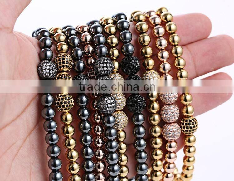 2 YEARS NO Loose color 18K gold plated man baeds bracelet