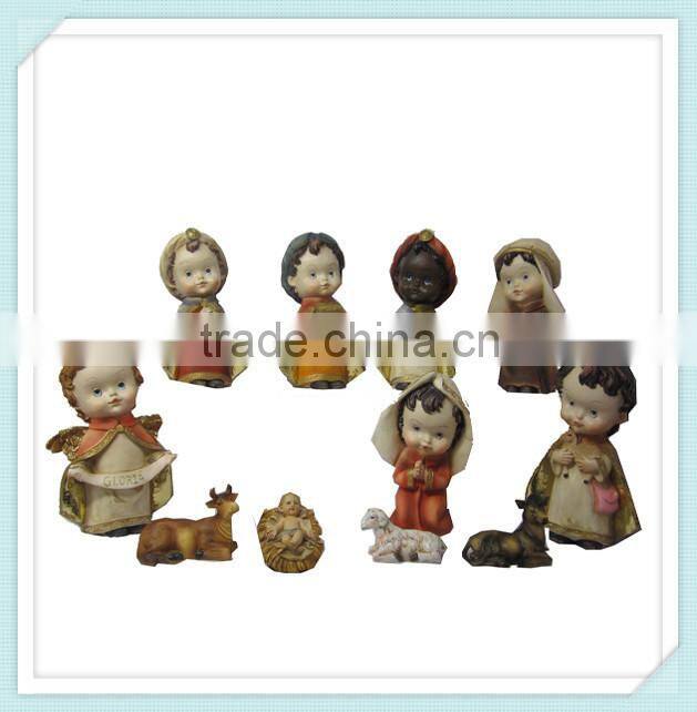 new style cute Christmas Resin Nativity Set Small Figurines