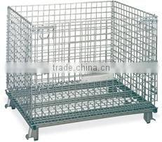 Folding Storage Steel Wire Mesh Baskets Pallet Wire Container
