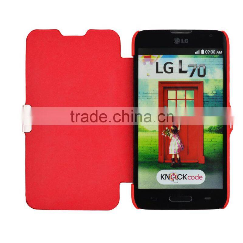 High quality PU Flip Leather cover case for LG L70