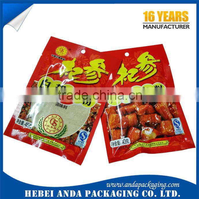 chicken seasoning plastic packaging bags/custom plastic packaging for seasoning sachet