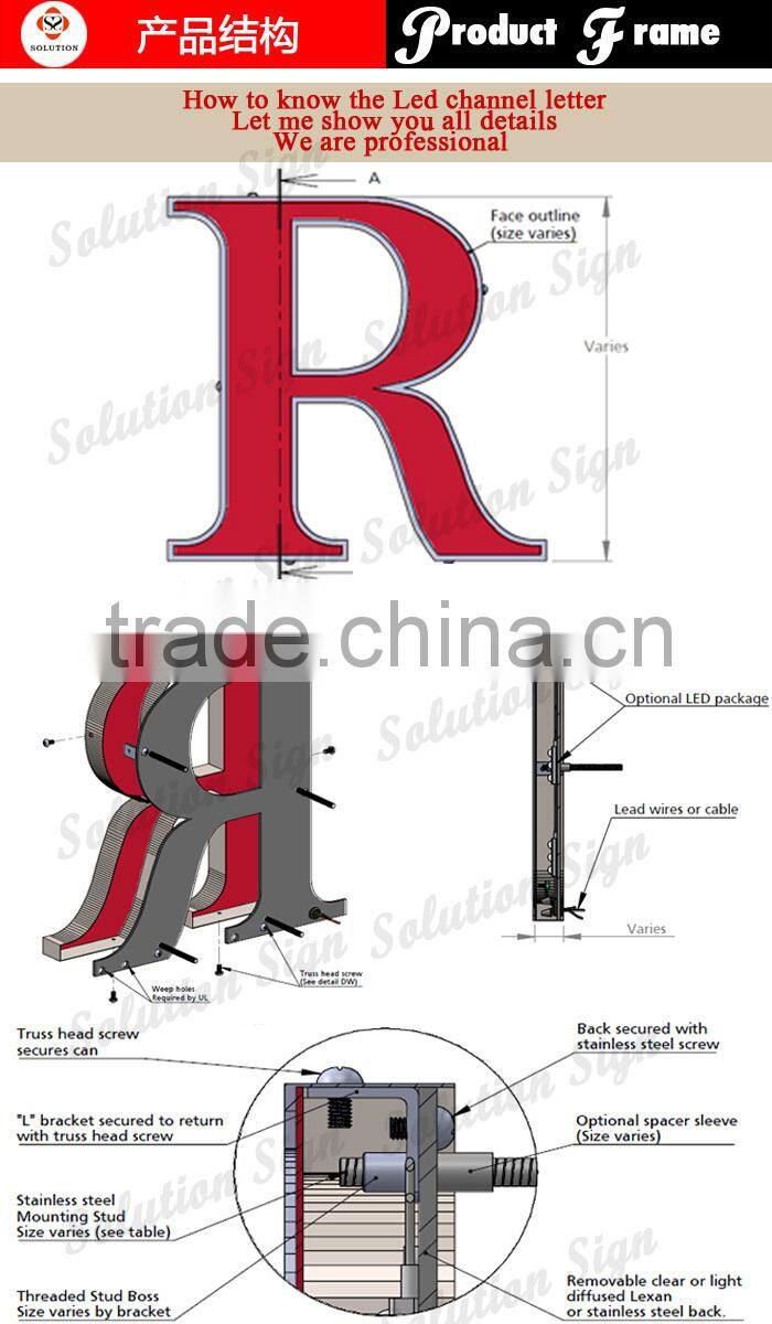 2015 Anti-rust Letter Led Custom Display