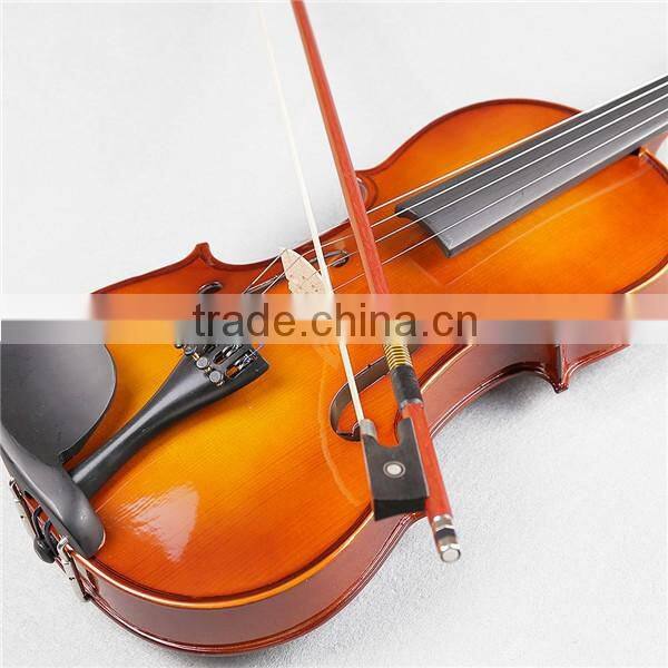 Popular Student Violin with Dark Color Immtation Ebony Accessories Violin 4/4
