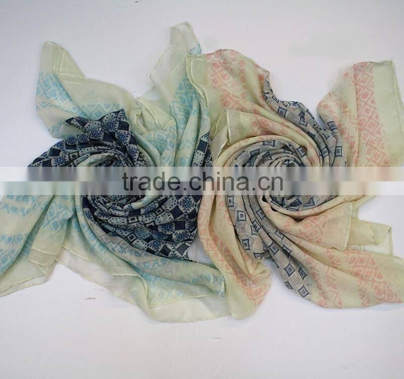 2016 Spring scarf OEM beaty flower 100% polyester Spring scarf