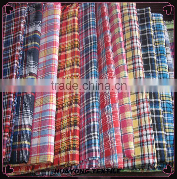 China wholesale 16s*16s yarn dyed checked fabric shirt fabric name of textile industries