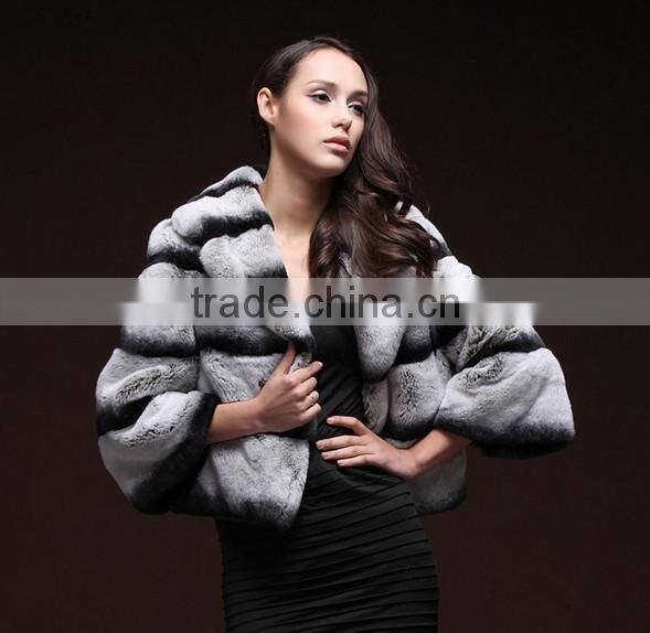 rex14012 short hot selling chinchilla rex rabbit coat