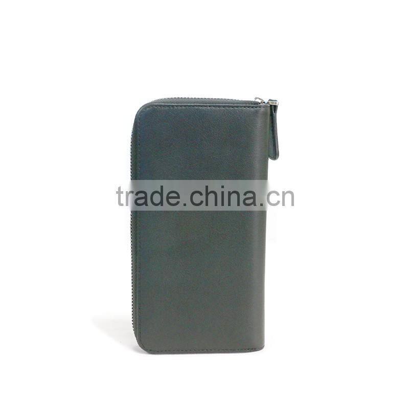 Long genuine leather custom purse