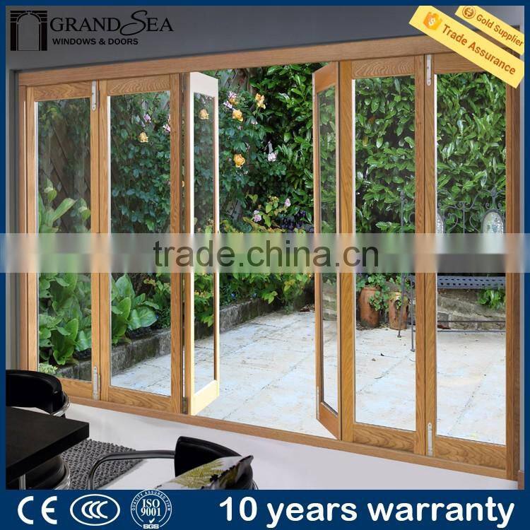 aluminum double glass folding balcony door designs