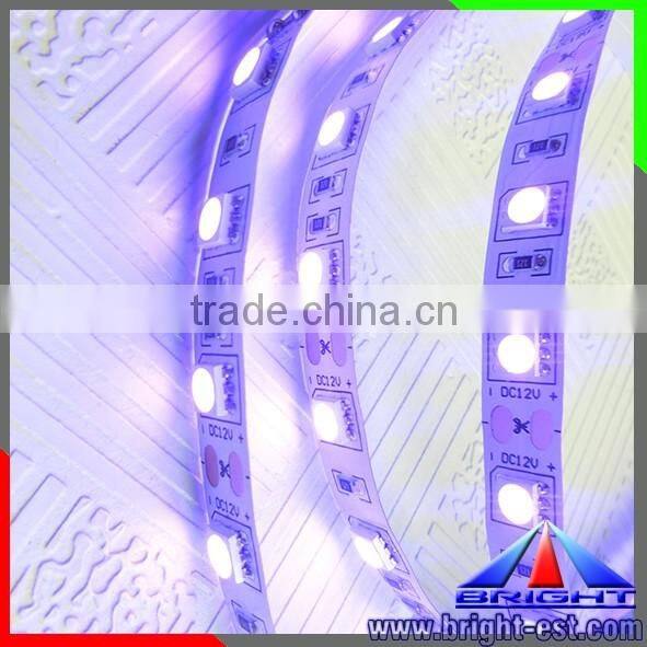 CE RoHs Non Waterproof UV Ultraviolet Led Flexible Strip Lights SMD 5050 Purple Color