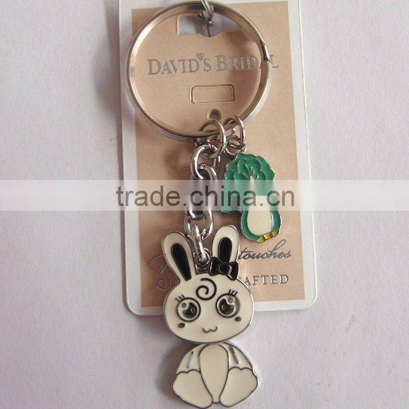 fashion zinc alloy enamel cute animal keychain