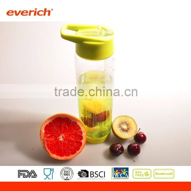 700ml Single wall AS fruit infuser insulated plastic tritan water bottle