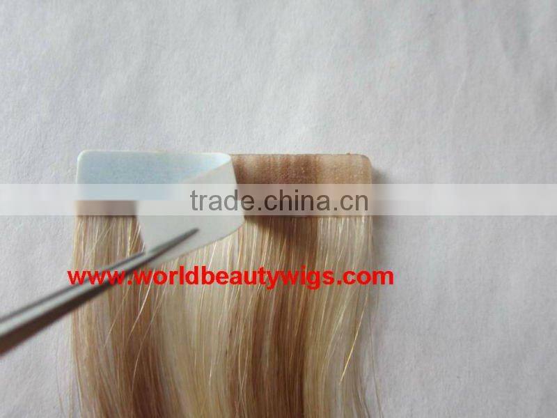 New using Double Tape Hair Extension,tape hair used with machine weft together