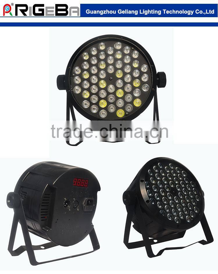 New LED Par64 cheap portable 54*1w rgbw dmx stage mini flat led par light