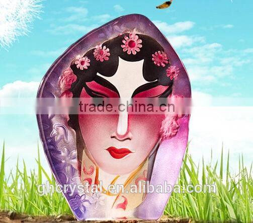 China's Peking Opera mask crystal ice engraving